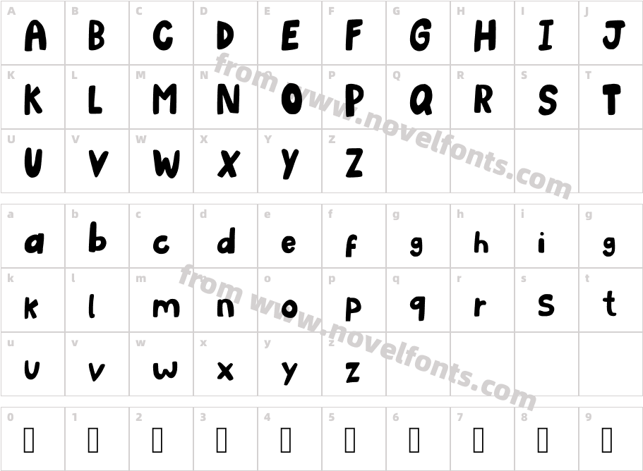 Myfontybb RegularCharacter Map