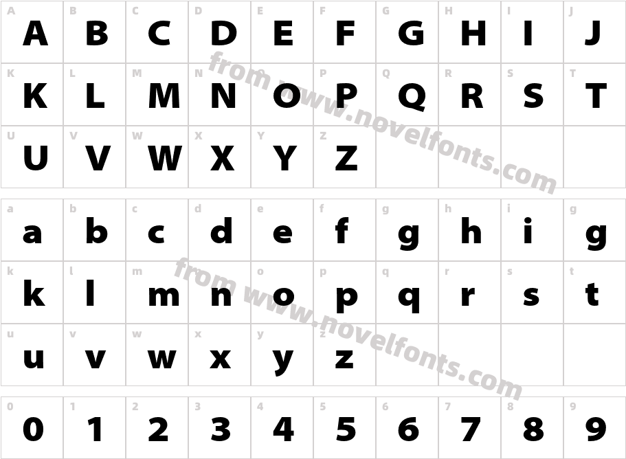 MyriadPro-BlackSemiExtCharacter Map