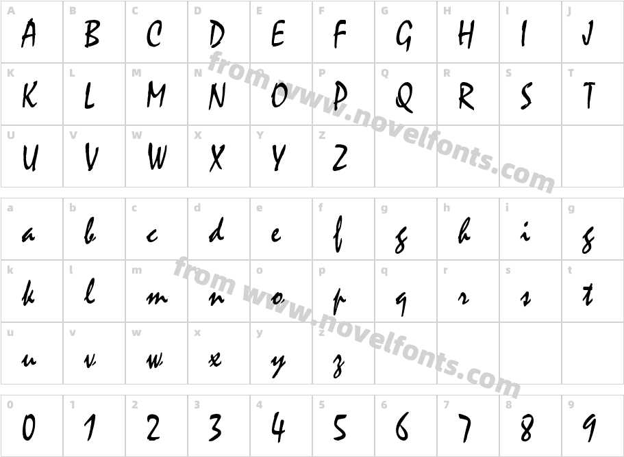 Mystic Condensed NormalCharacter Map