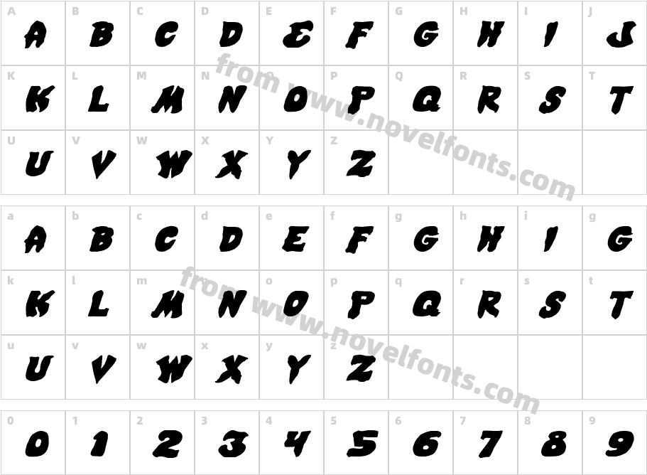 Mystic Singler ExpItalicCharacter Map