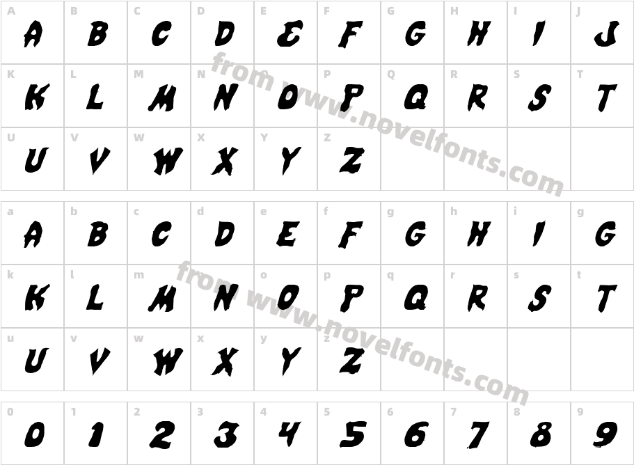 Mystic Singler Light ItalicCharacter Map