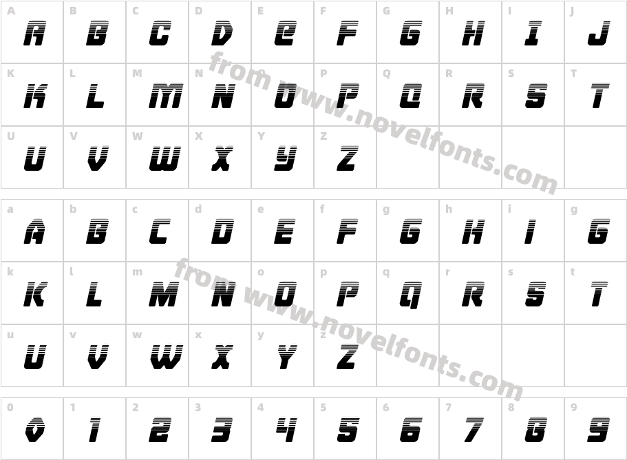 Cyborg Rooster Halftone ItalicCharacter Map