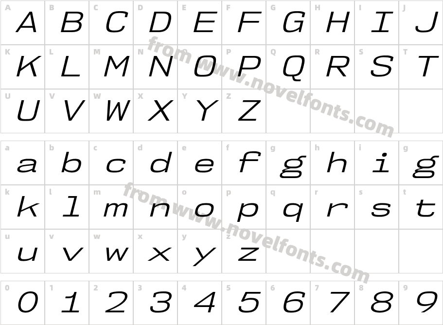 NK57MonospaceExBk-ItalicCharacter Map