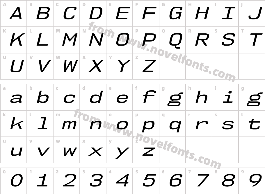 NK57MonospaceExRg-ItalicCharacter Map