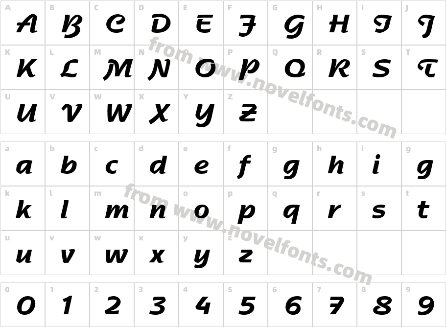 Nadianne BoldCharacter Map