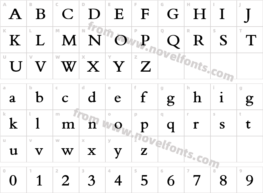 Nadine 2 Wide BoldCharacter Map