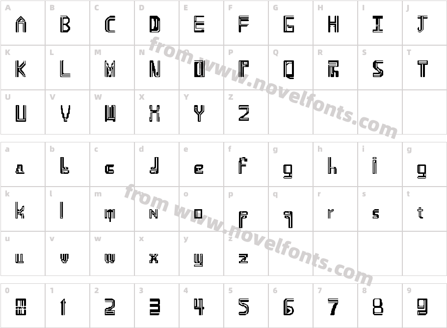 Namdemian RegularCharacter Map