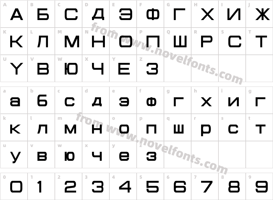 Cyrillian BoldCharacter Map