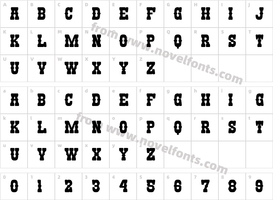 Nandaka WesternCharacter Map