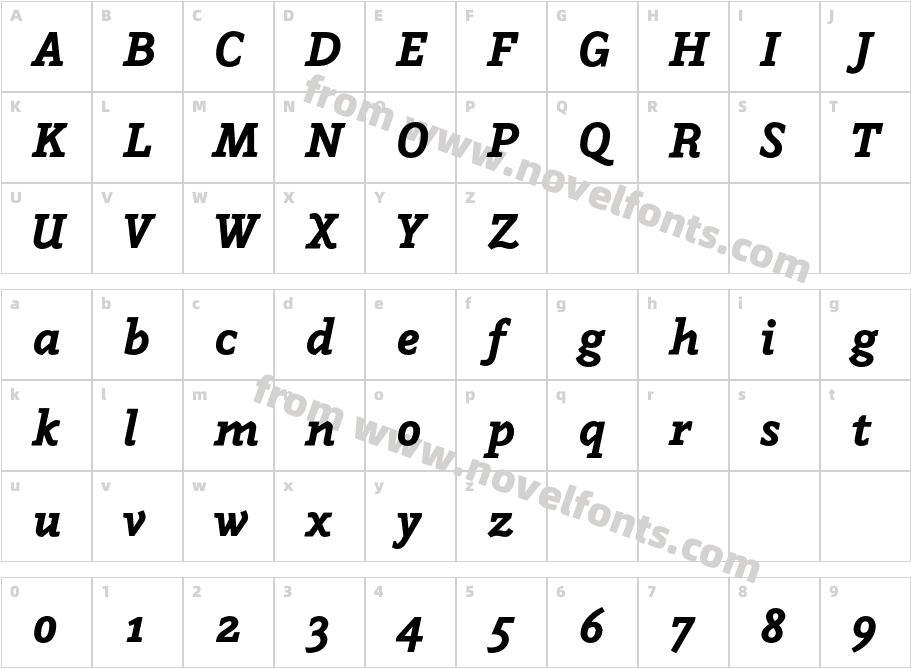 NapoleoneSlabITCStd-BlackItCharacter Map