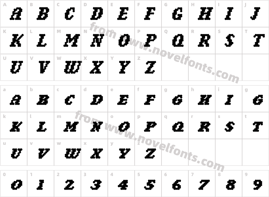 Narly-BoldCharacter Map