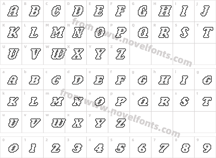 NarlyOutlineOutlineCharacter Map