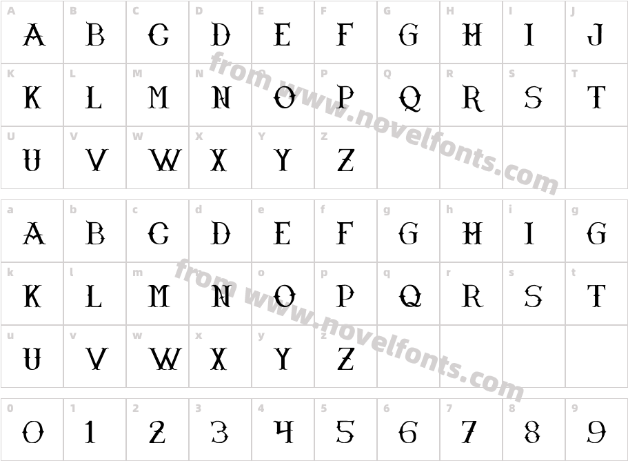 NarnfontCharacter Map