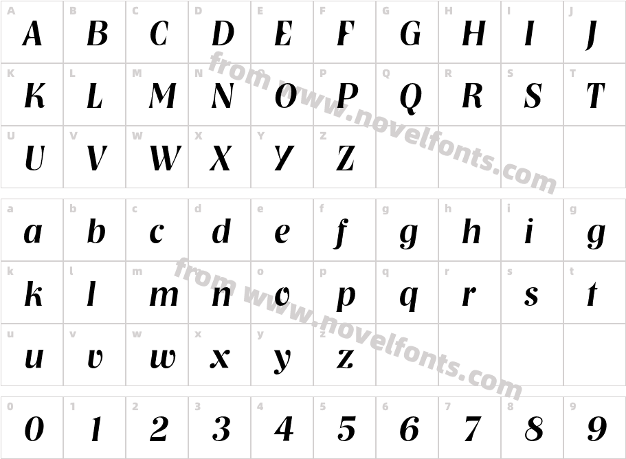 NashvilleEF-MediumItalicCharacter Map