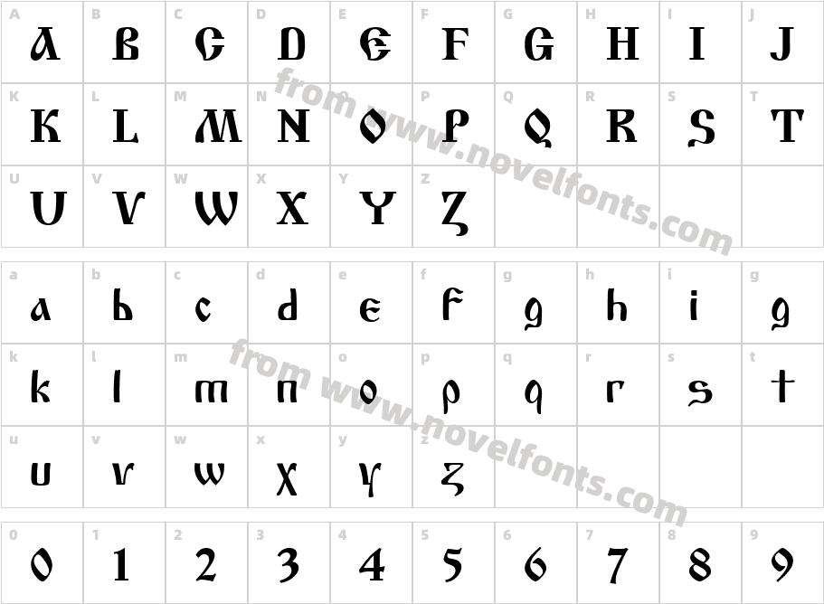 CyrillicOldCharacter Map