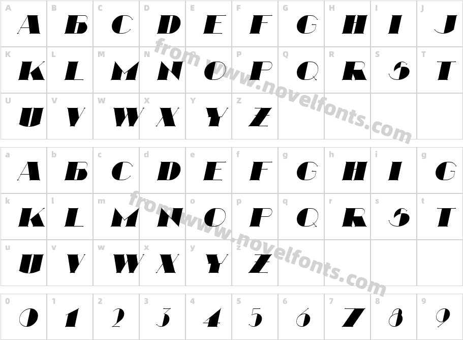 Nathan ItalicCharacter Map