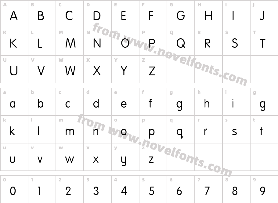 National First FontCharacter Map