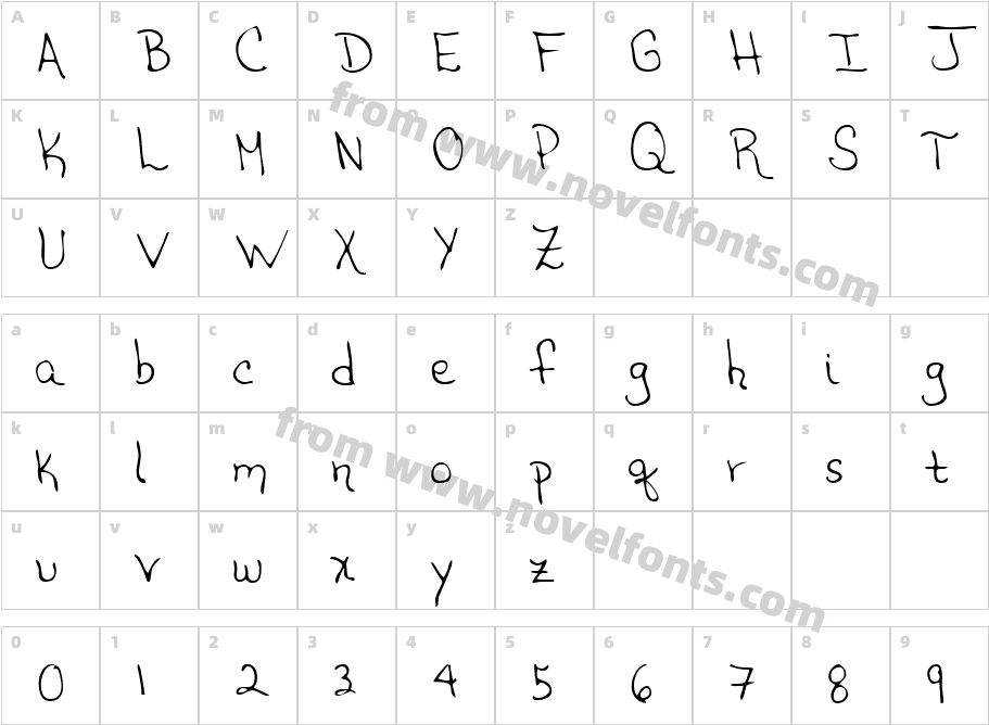 NatsHand-PlainCharacter Map