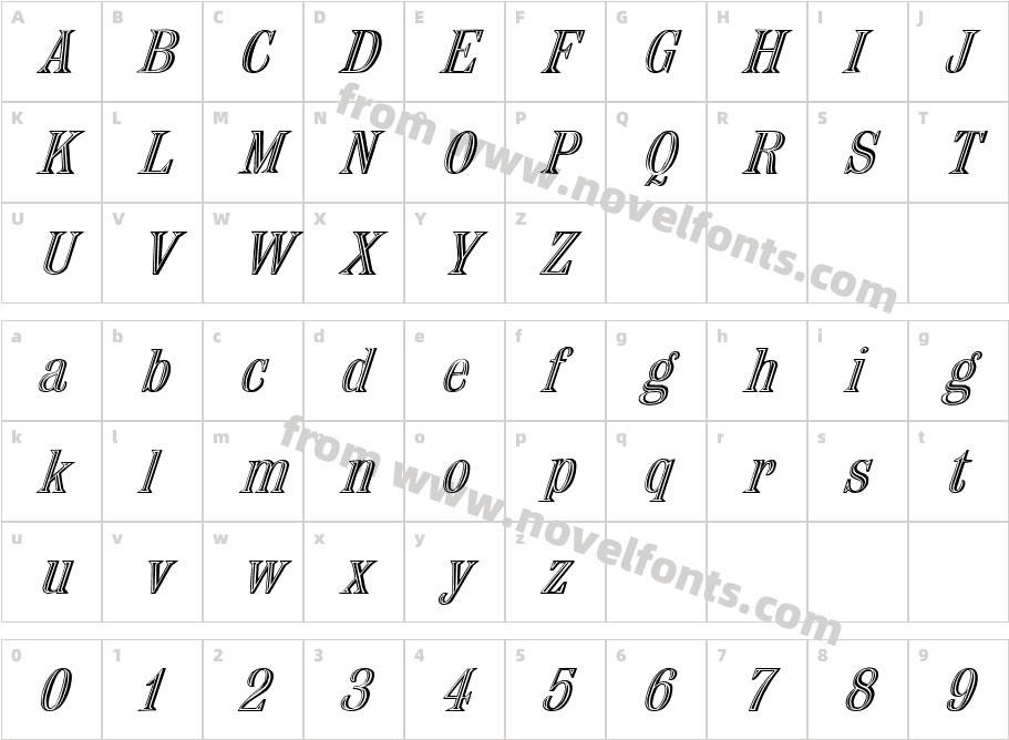 Nauert ItalicCharacter Map