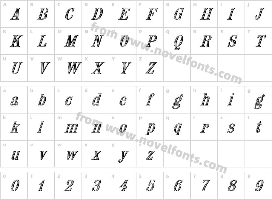 Nauert-ItalicCharacter Map