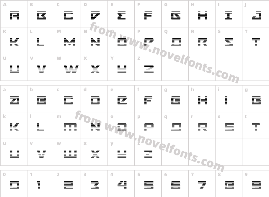 Navy Cadet GradientCharacter Map