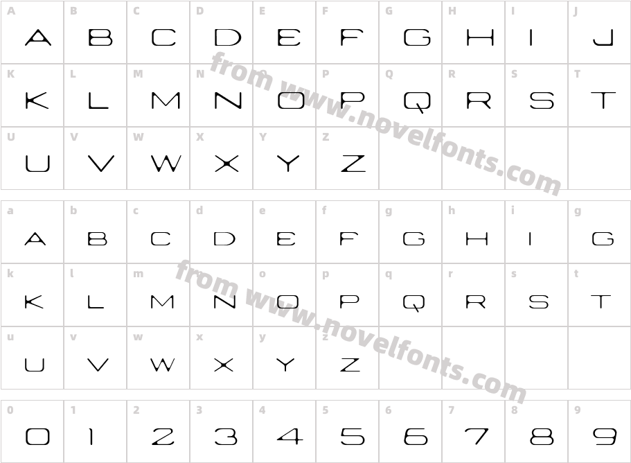 Nedian-ExtraLightCharacter Map