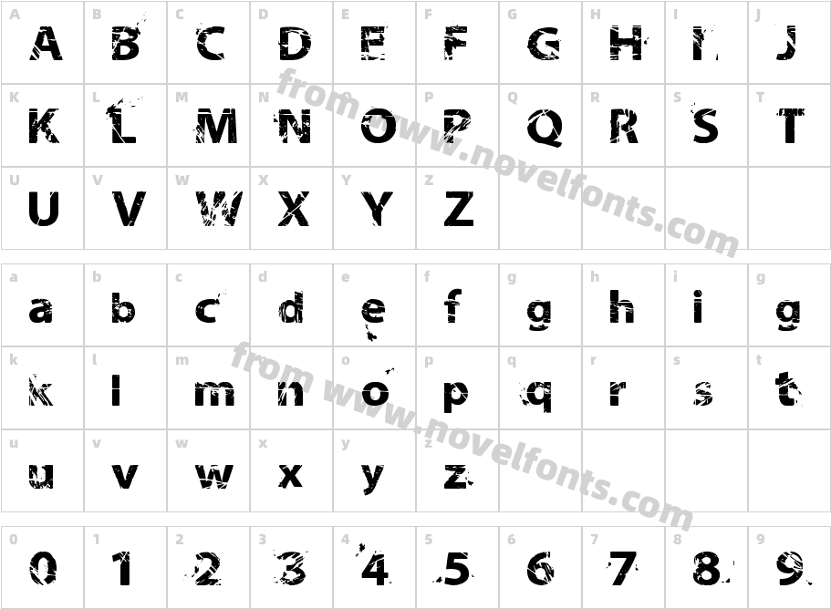 NeoTrash BoldCharacter Map