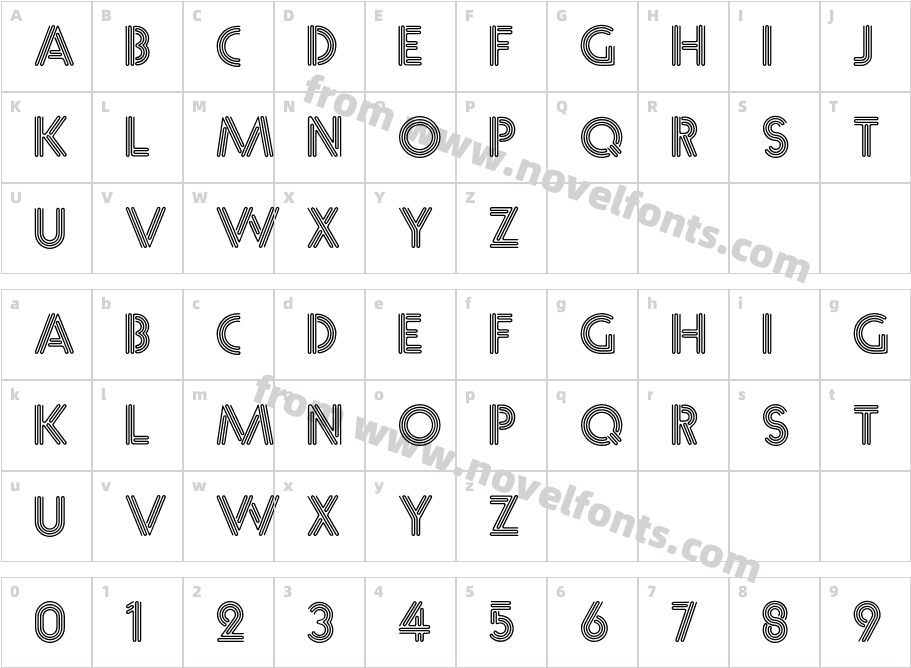 NeonFontCharacter Map