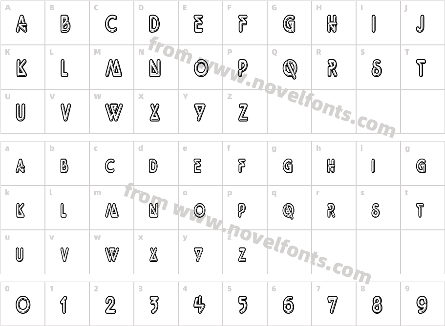 Neonz-Condensed  NormalCharacter Map