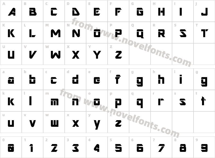 Nesbitt BoldCharacter Map