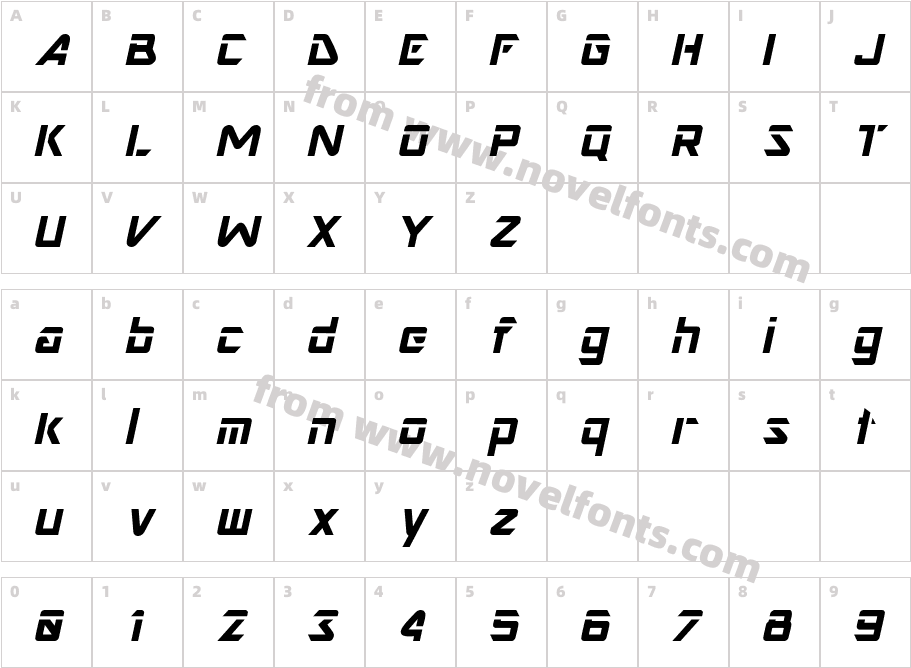 Nesbitt ItalicCharacter Map