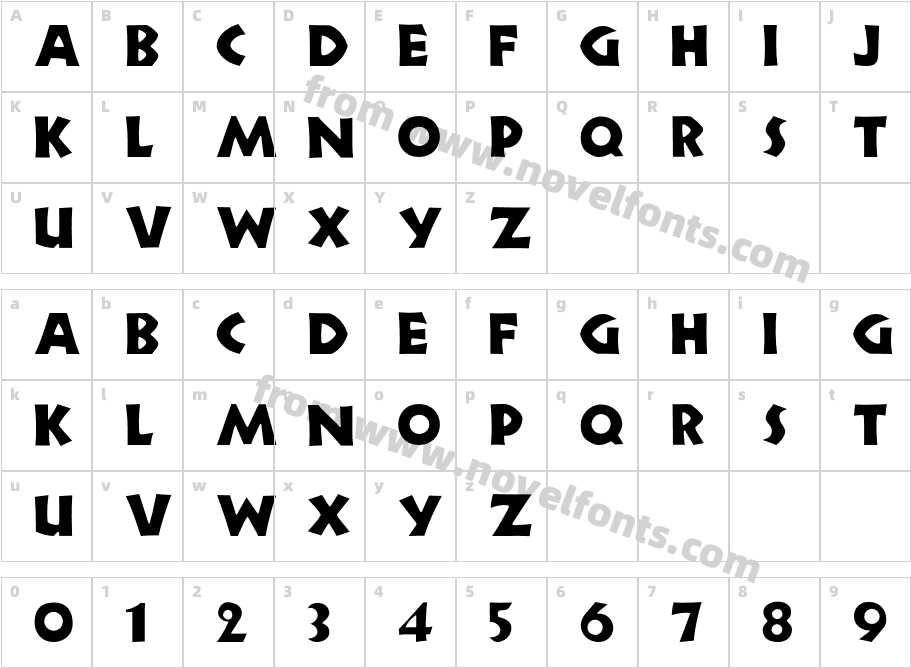 NeulandFontCharacter Map