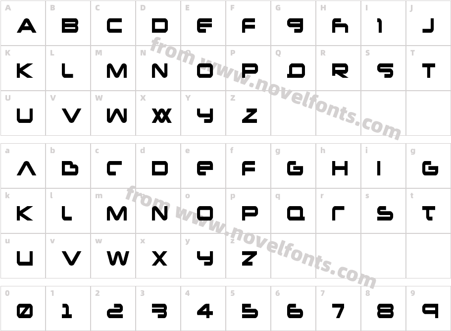 New Mars CondensedCharacter Map