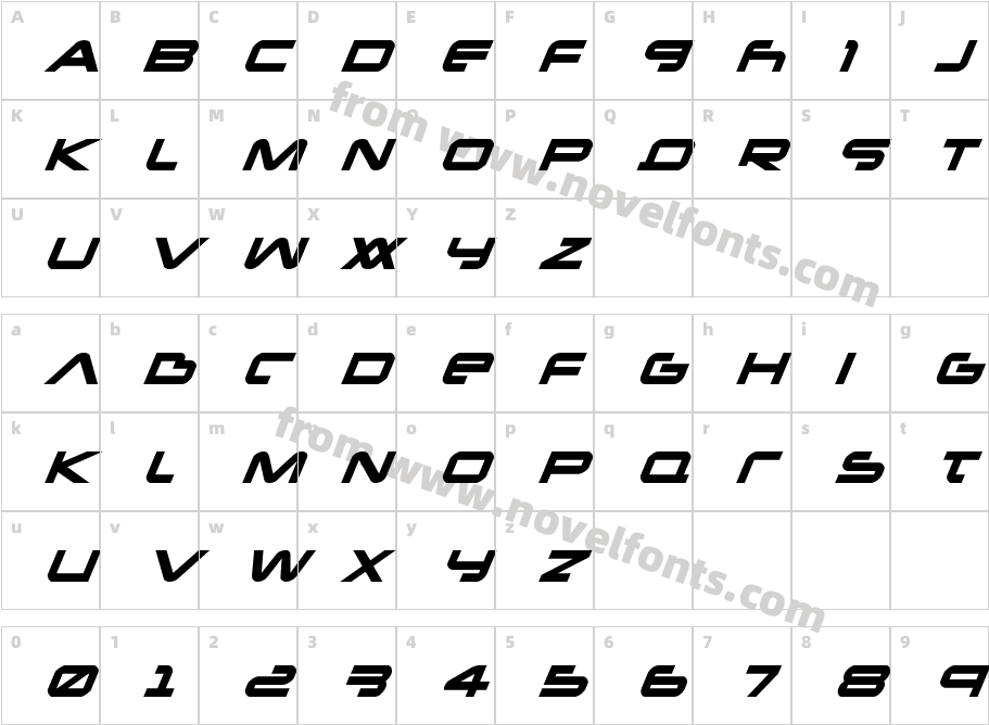 New Mars Title ItalicCharacter Map