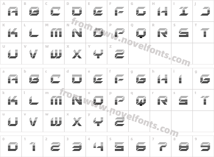 New York Escape GradientCharacter Map