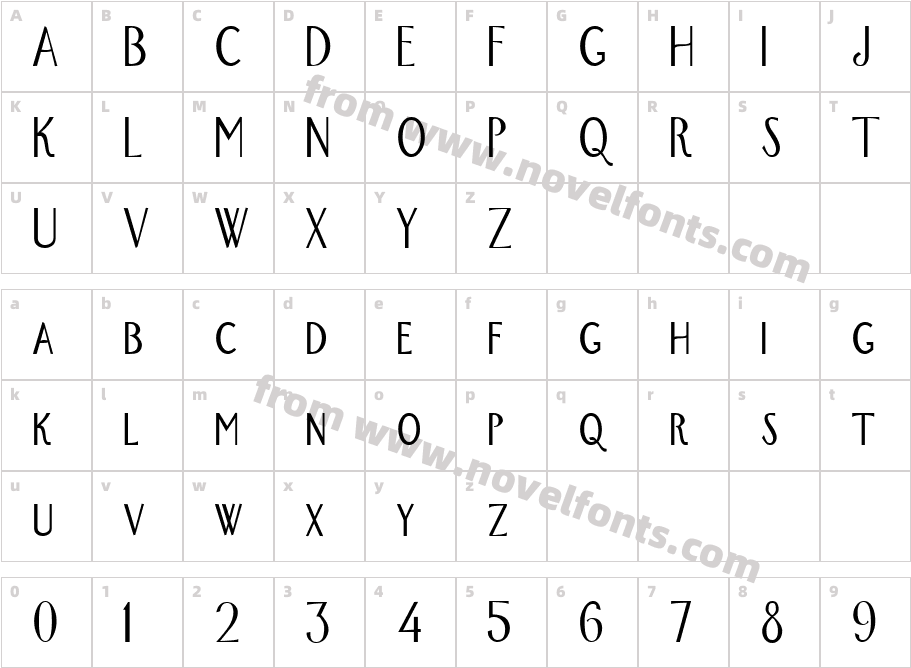 New-York-Condensed  NormalCharacter Map