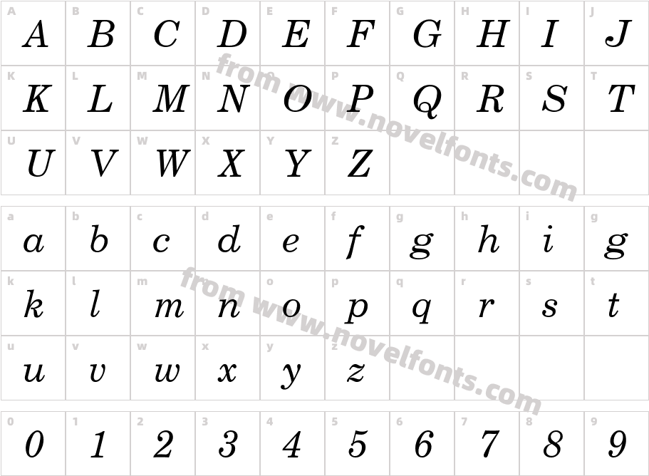 NewCenturySch 4Character Map