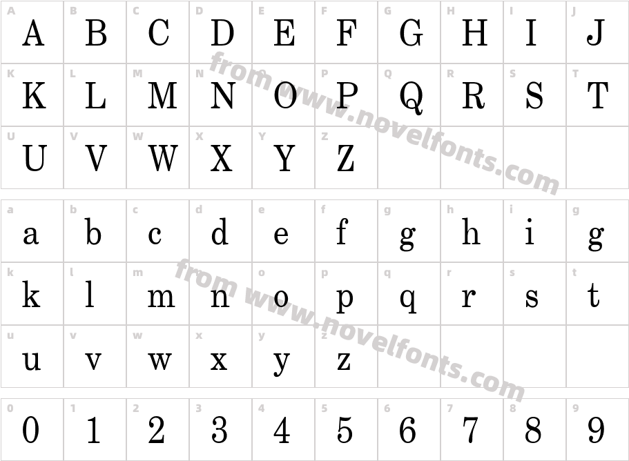 NewCenturySch 7Character Map