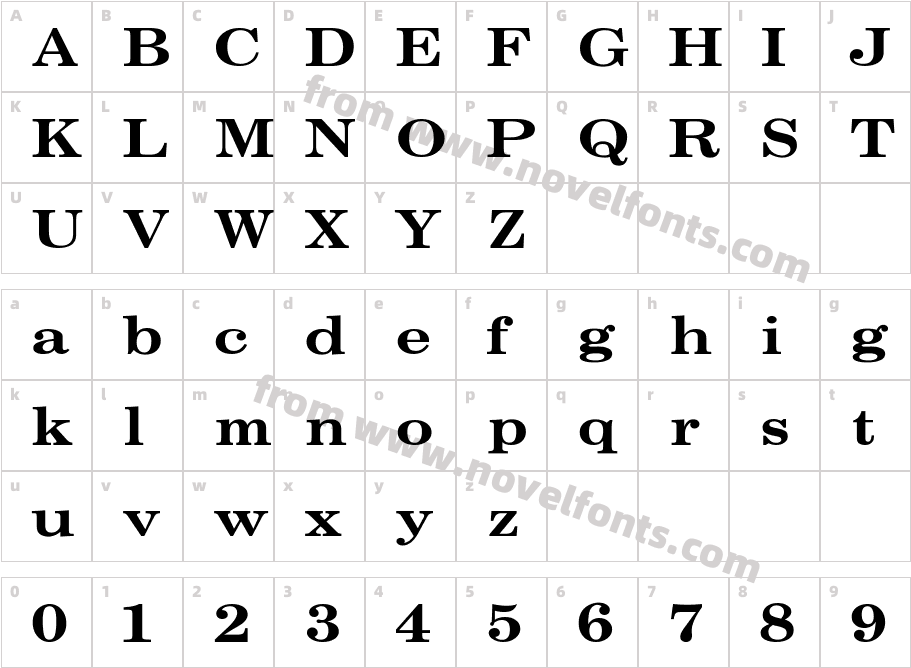 NewCenturySch 9Character Map