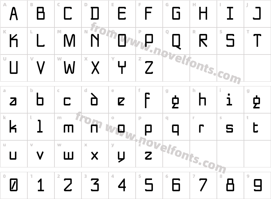 NewNerdish BoldCharacter Map