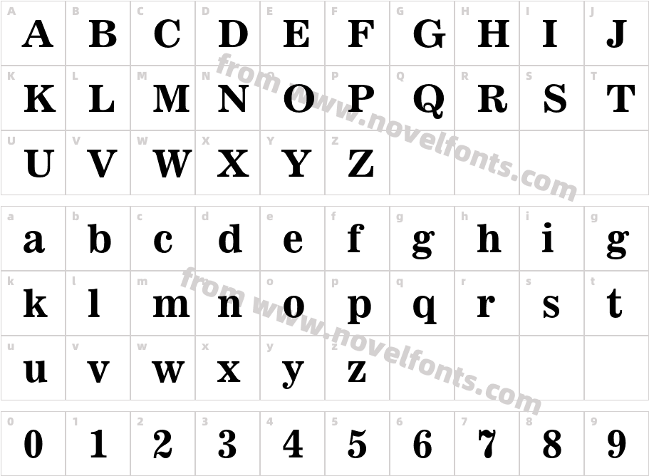 News701BT-BoldACharacter Map