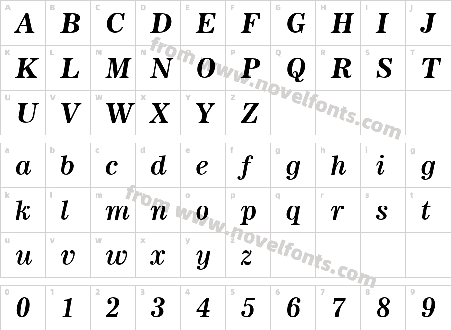 News705 BT Bold ItalicCharacter Map