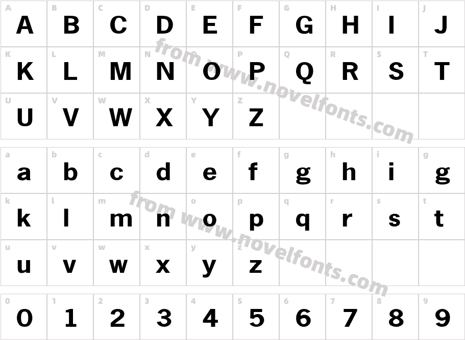 NewsGothicExt-BCharacter Map