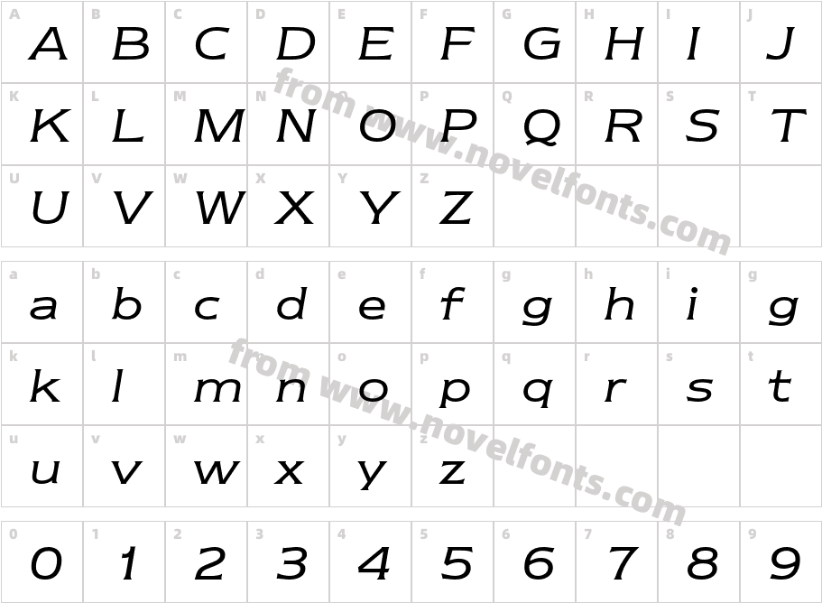 NewtextITCStd-BookItalicCharacter Map