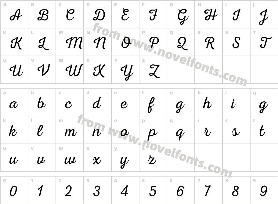 Nexa Rust Script L Demo 1Character Map