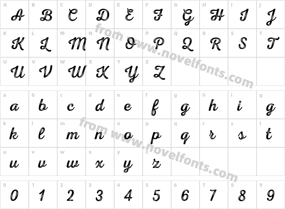 Nexa Rust Script R-Trial 4Character Map