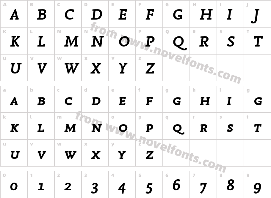 NexusMix-BoldItalicSCCharacter Map