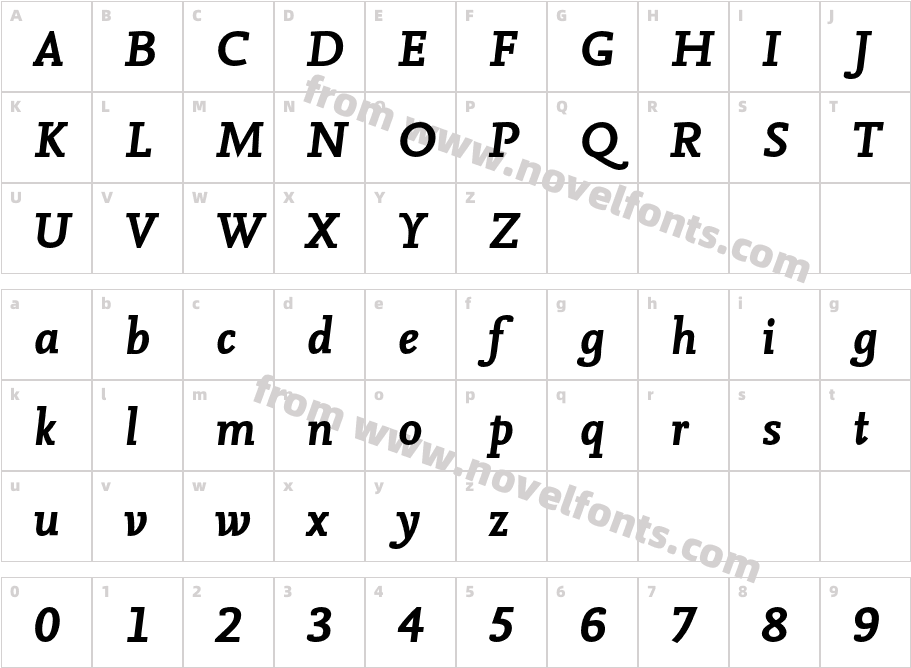 NexusMixTF-BoldItalicCharacter Map