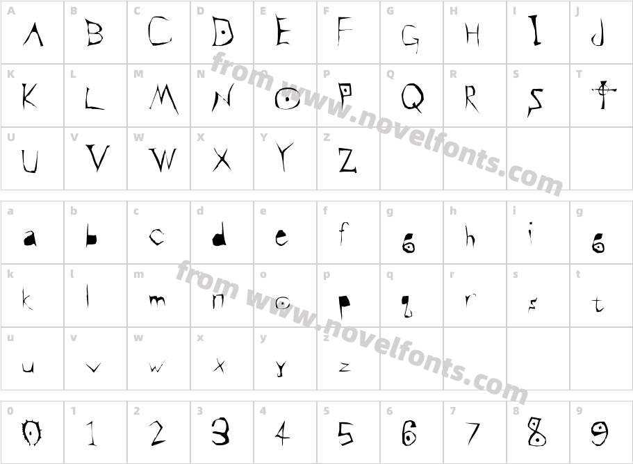 DEATHNOTE FontCharacter Map