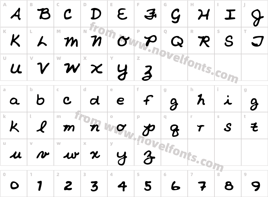 NicholesHand-PlainCharacter Map